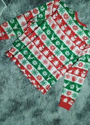 Бавовняна кофта реглан в новорічний принт розмір l7 фото