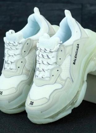Кроссовки triple s clear sole white кроссовки
