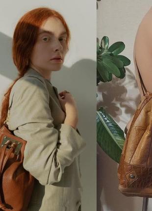 Сумка торба  с мясистой кожи