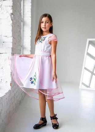 Акция! платье вышитое для девочки вышиванка вишиванка вишита сукня для дівчинки 110, 134 см