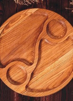 Менажница деревянная на 2 деления d35 см