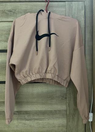 Спортивна коротка кофта/худі / вкорочене худі з капюшоном