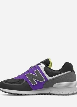 Кроссовки new balance (u5745y2) черные фиолетовые серые