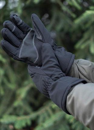 Тактичні рукавиці зимові "сombat" чорні1 фото