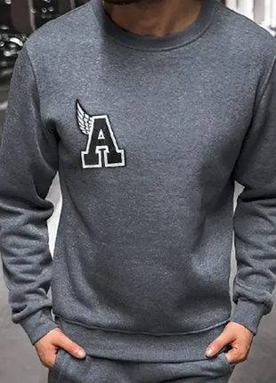 Теплый мужской спортивный костюм на флисе 46-48 50-52 54-56 2 цвета v4657-ат41675-pве