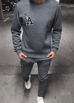 Теплый мужской спортивный костюм на флисе 46-48 50-52 54-56 2 цвета v4657-ат41675-pве