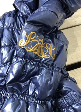 В наявності!!! стильне круте пальто зимове salty dog синій метал для дівчинок 104✅,110✅,116✅6 фото