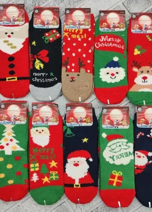 Шкарпетки жіночі новорічні ,середні ,зимові, плюшеві р.36-41