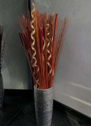 Декоративний сухоцвіт. декор у вазу. стебла бамбука. сухоцвіт для декору2 фото