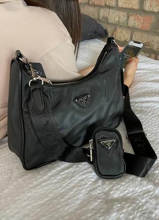 Сумка в стиле prada big re-edition 2005 black