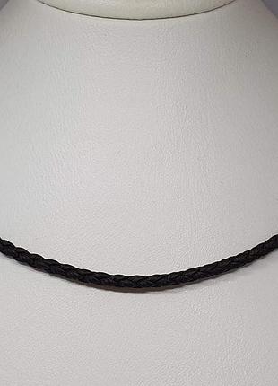 Ювелірний шнурок з текстилю з срібними вставками. артикул 7038р 60