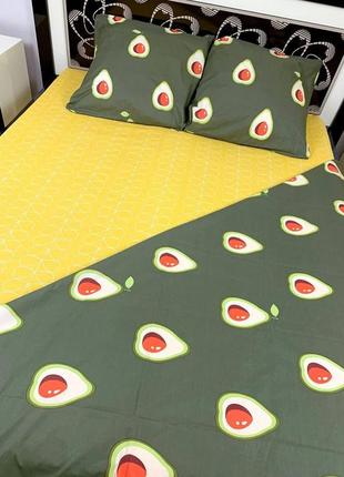 Комплект постельного белья зеленый бязь gold авокадо4 фото