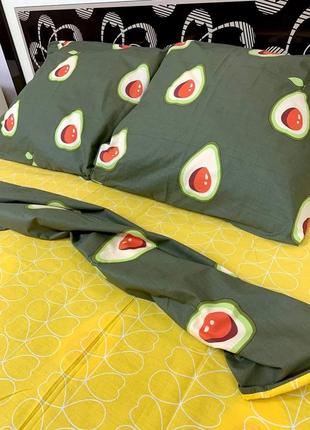 Комплект постельного белья зеленый бязь gold авокадо6 фото