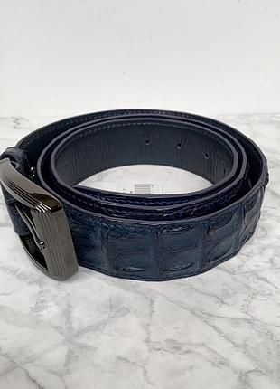 Чоловічий ремінь stefano ricci під шкіру крокодила синього кольору, розмір 120