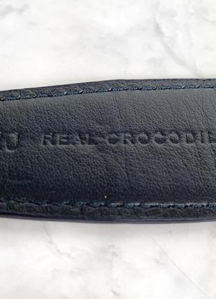 Чоловічий ремінь stefano ricci під шкіру крокодила синього кольору, розмір 120