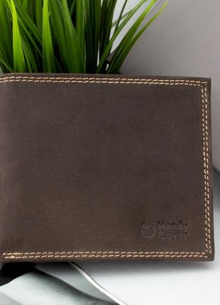 Чоловіче шкіряне портмоне handycover n992-chm коричневе без застібки