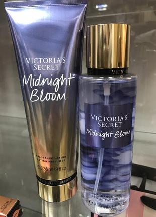 Набір midnight bloom 250 ml лосьйон для тіла парфумований міст спрей вікторія сикрет victoria's secret подарунок подарунковий набір