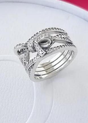 Серебрянное кольцо бесконечное сияние pandora2 фото