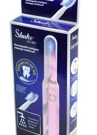 Электрическая зубная щётка shuke sk-601 с 4 насадками, 5 режимов работы3 фото