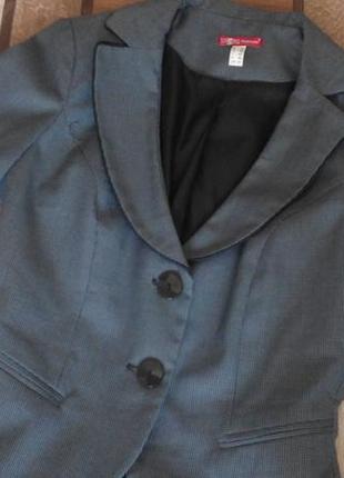 Серый костюм для офиса, принт мелкая гусиная лапка2 фото