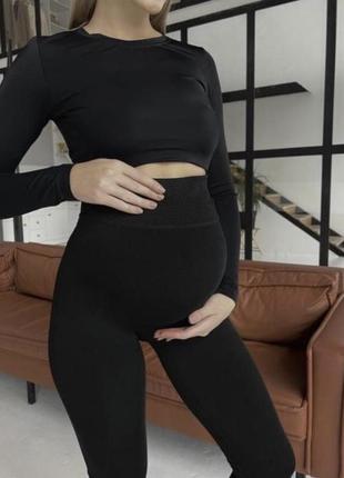 Лосини легінси штани теплі мех хутро зимові термо для вагітних1 фото