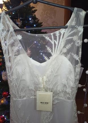 Сукня у білому кольорі на свято/ весілля / день народження.6 фото
