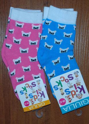 Набір із 2 пар укорочені шкарпетки р. 30-32 джулія jiulia собачка бульдог