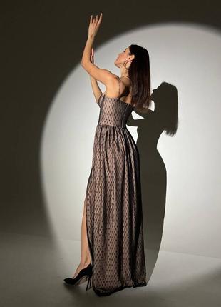 Сукня з високим розрізом на бретелях9 фото