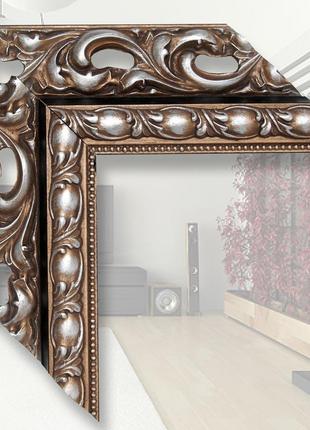 Зеркало в деревянном багете 90мм 1600х800, дерево