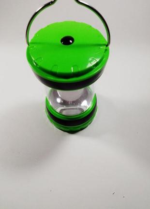 Кемпінговий ліхтар-лампа kt-606 на батарейках зелений1 фото
