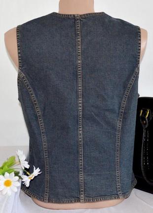 Брендовая джинсовая жилетка с карманом olsen коттон2 фото