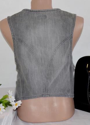Брендовая джинсовая жилетка с карманами oasis турция коттон2 фото