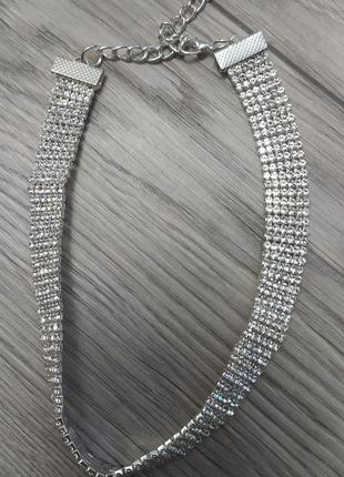 Шикарное ожерелье -чокер с кристаллами4 фото