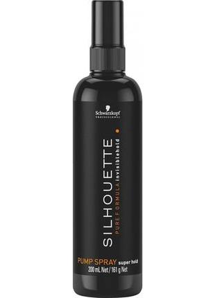 Спрей для волос сильной фиксации schwarzkopf silhouette pumpspray super hold 200 мл