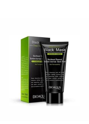 Чорна маска-плівка з вугіллям від чорних цяток bioaqua black mask blackhead removal, 60 г