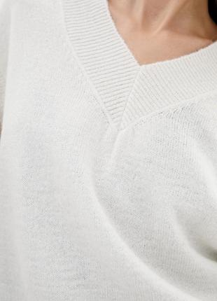 Жіночий теплий подовжений жилет білого кольору. модель qw8744 фото