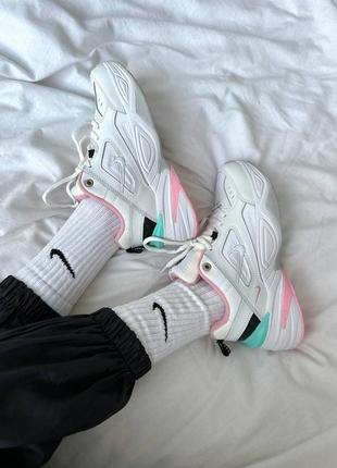 Кроссовки nike m2k tekno white pink black grey4 фото