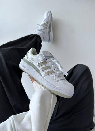 Кроссовки adidas forum white olive