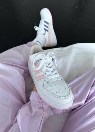 Кросівки adidas forum white pink purple2 фото