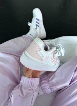 Кросівки adidas forum white pink purple3 фото