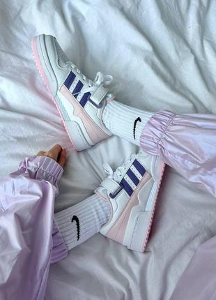 Кросівки adidas forum white pink purple4 фото