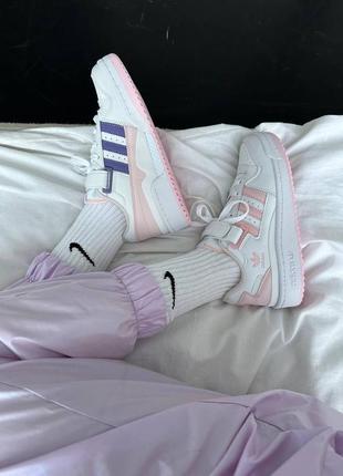 Кросівки adidas forum white pink purple6 фото