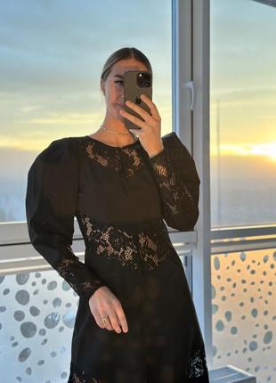 Черное нарядное платье в стиле wednesday h&m розмір8 фото