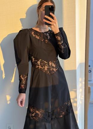 Черное нарядное платье в стиле wednesday h&m розмір