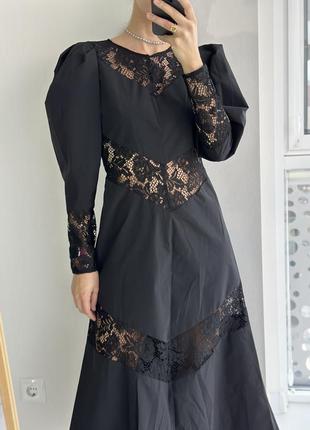 Черное нарядное платье в стиле wednesday h&m розмір7 фото