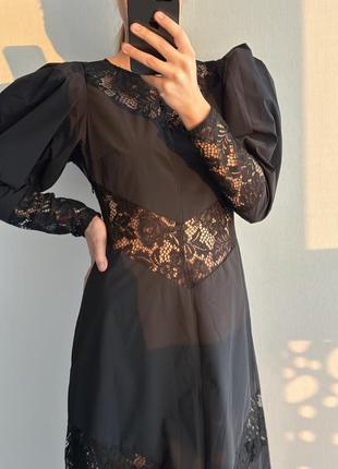 Черное нарядное платье в стиле wednesday h&m розмір6 фото