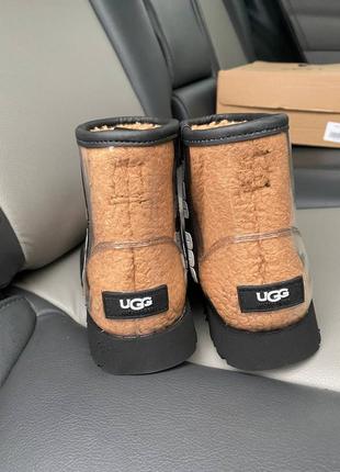 Зимові плюшеві непромокаючі уггі ugg. гумові уггі. резинові чоботи. колір коричневий