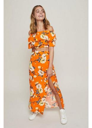 Супер красивая стильная длинная юбка в цветочный принт из натуральной ткани1 фото