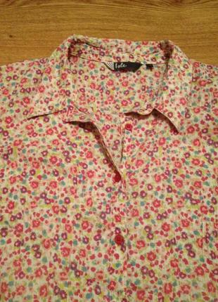 Стильная летняя блуза рубашка / цветочный принт / 5-6 xl4 фото