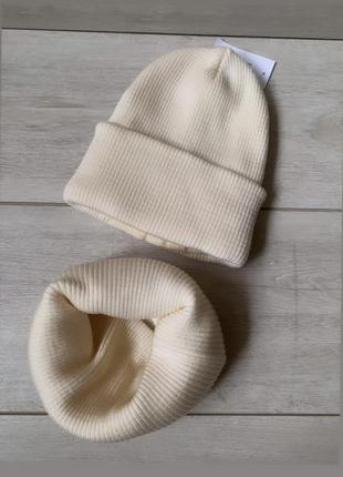 Зимовий комплект шапка та хомут на дітей та дорослих